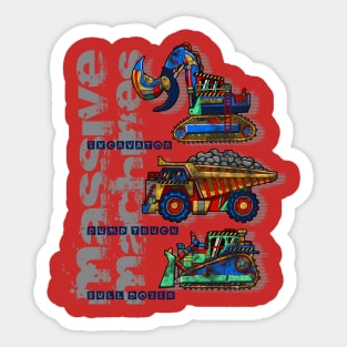 Massive Machines Construction Trucks Sticker